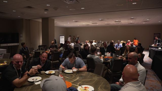 The room at breakfast on Build day