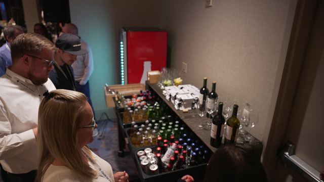 The bar at the welcome reception
